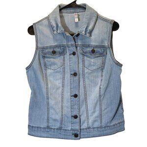 Women Light Blue Denim Vest Size: L|G